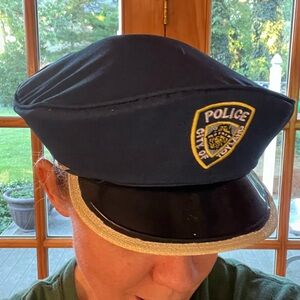 BLUE Police HAT adjustable polyester police logo city of toyland costume funny